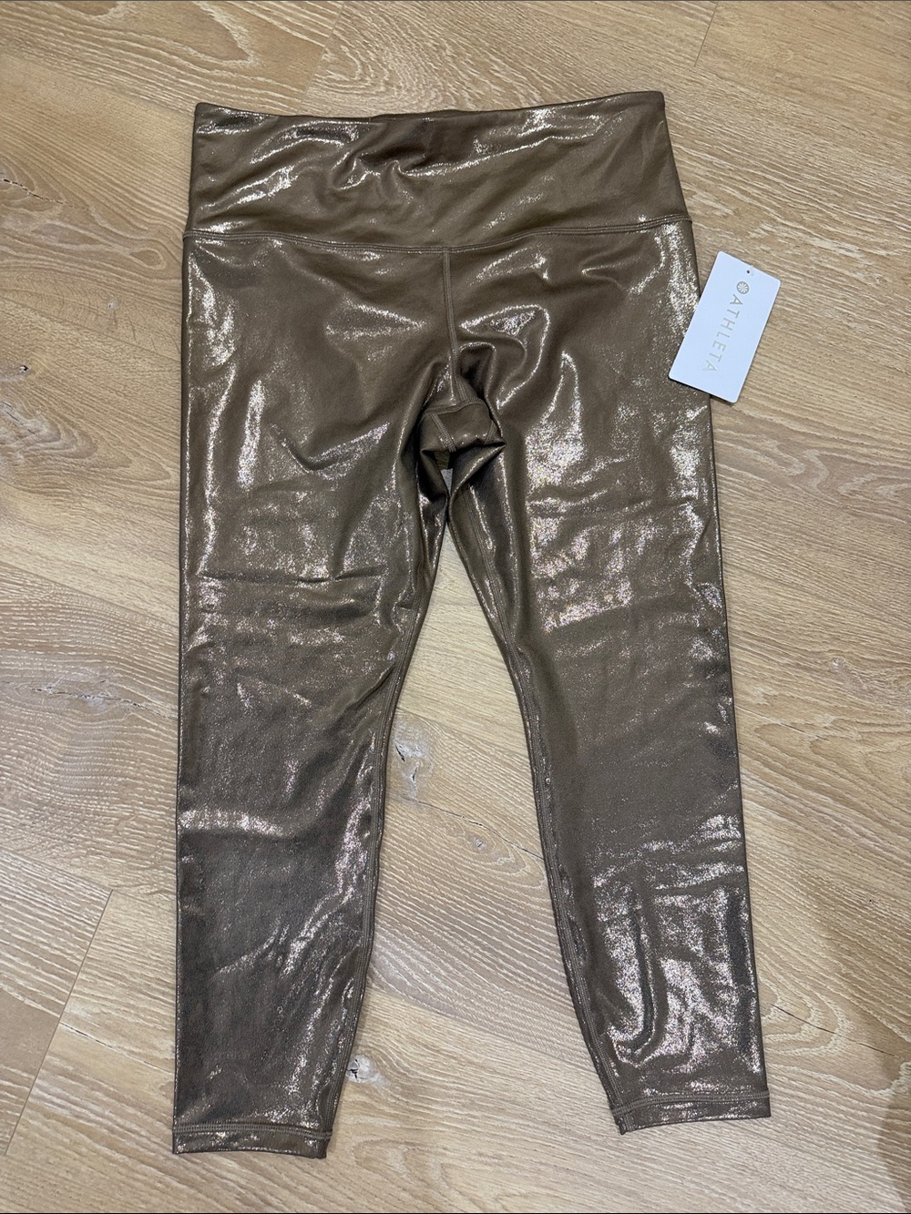 Athleta women’s Metallic Bronze Leggings